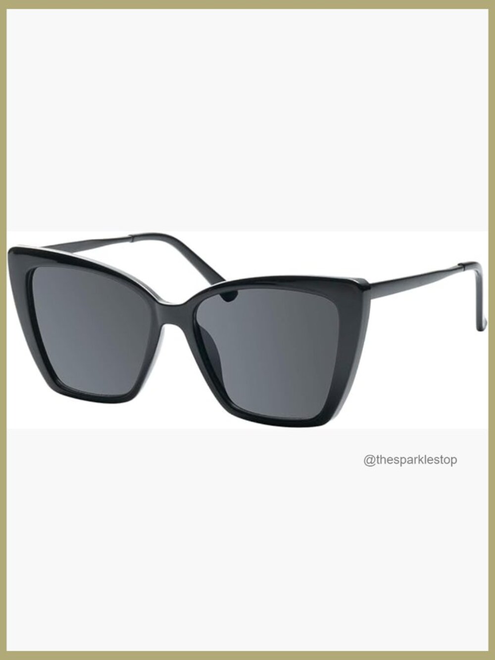 Oversized Cat Eye Sunglasses with UV400 Protection Plastic Frame